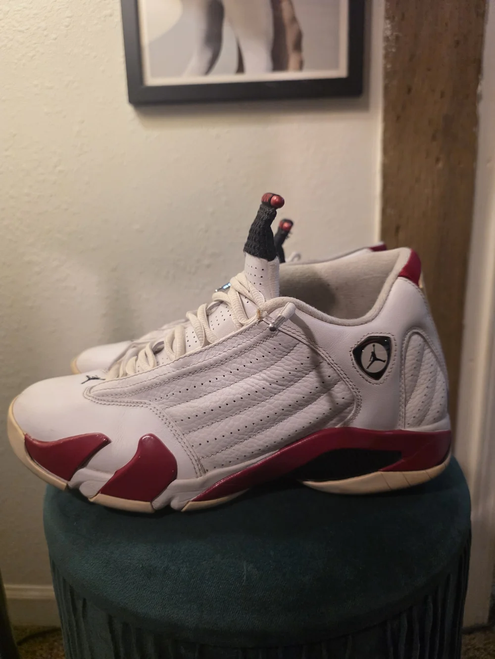 Jordan Men White and Red Basketball Sneakers